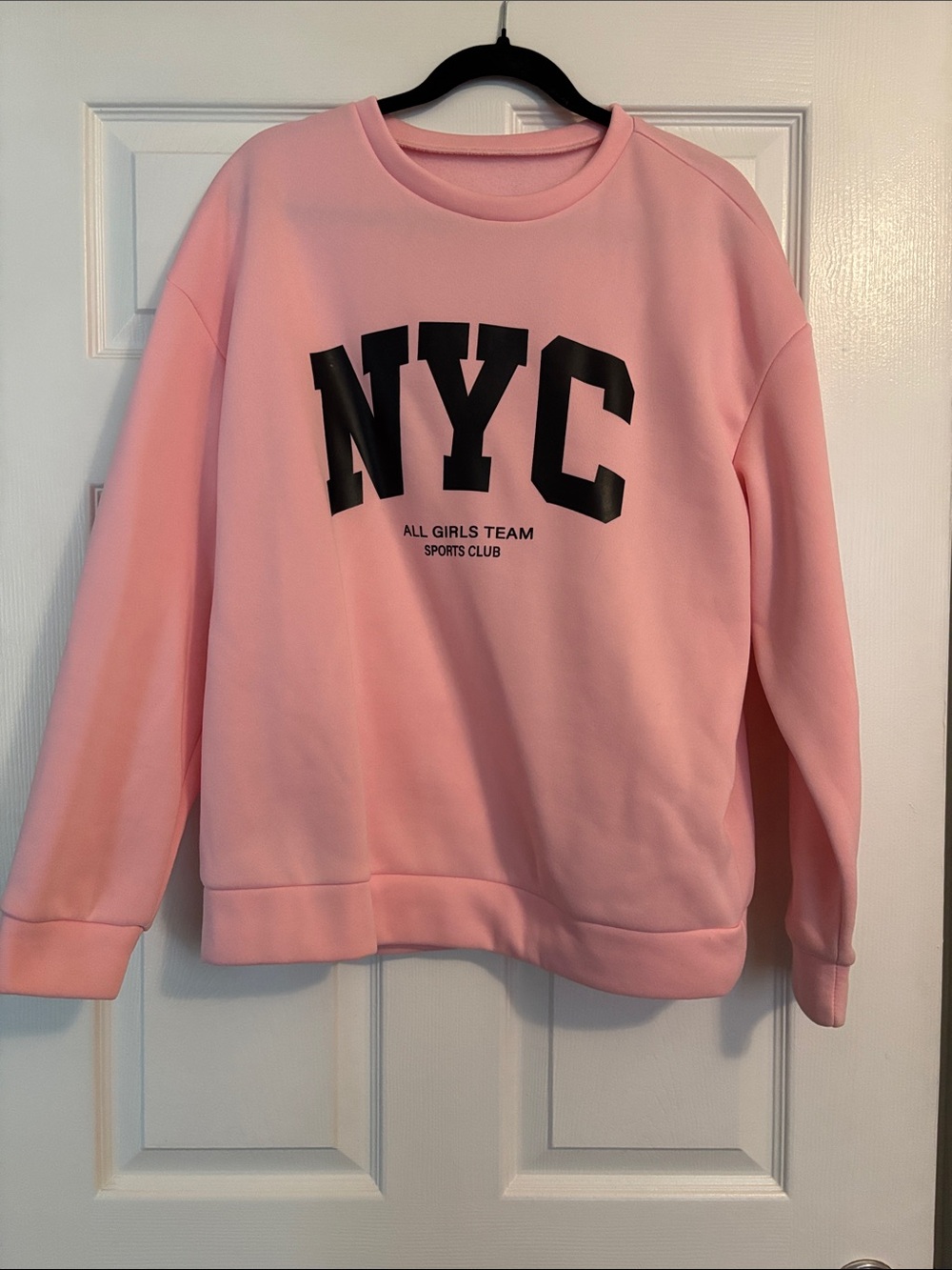SHEIN Pink NYC Crewneck Sweatshirt